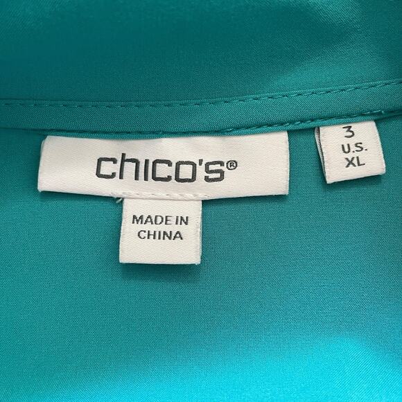 CHICO'S Women's Size XL Teal Zip Jacket Pants Comfort Loungewear Tracksuit Set - Picture 5 of 13